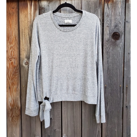 Lou & Grey Tops - Lou & Grey Tied Soft Heathered Long Sleeve Top